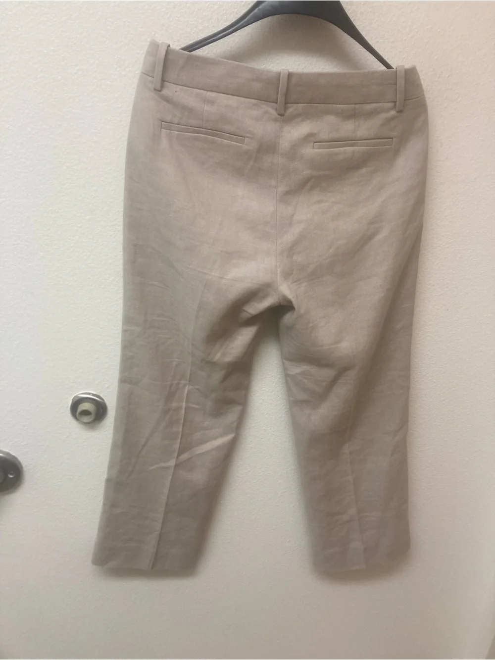 NWOT J. CREW Linen Blend Ecru Trousers Professional Sophisticated (6)